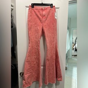 Free People Flare Pink Jeans NWT